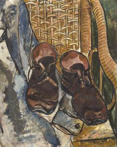 DU TOIT Paul 1922-1986,Still Life with Shoes on a Chair,1946,Strauss Co. ZA 2023-09-11