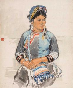 DU XIANQING 1922,Portrait eines Mädchens aus einem der Minderheitenvölker,Lempertz DE 2013-12-06