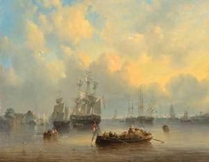 DUBASTY Adolphe Henri 1814-1884,View of a harbour,1851,Galerie Koller CH 2022-04-01
