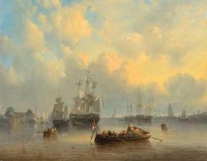 DUBASTY Adolphe Henri 1814-1884,View of a harbour,1851,Galerie Koller CH 2019-09-27