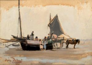 DUBAUT Jane 1885-1970,Berck, pêcheurs vendant leur poisson,1931,Neret-Minet FR 2015-06-29