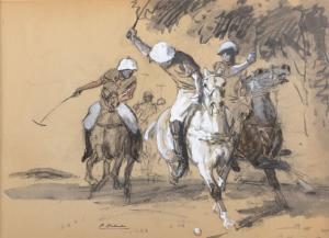 DUBAUT Pierre Olivier 1886-1968,La partie de polo,1987,De Maigret FR 2023-03-31