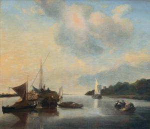 DUBBELS Hendrick Jacobsz 1620-1676,Calm Canal with Boats,Stahl DE 2012-09-22