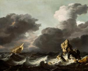 DUBBELS Hendrick Jacobsz 1620-1676,Rocky seascape in a storm,Sotheby's GB 2021-03-24