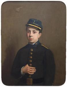 DUBOIS Désiré 1817-1889,A portrait of Alfred Huret as a boy in uniform,1865,Venduehuis NL 2021-11-21