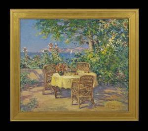 DUBOIS Emilie 1966,Veranda on the Mediterranean,New Orleans Auction US 2013-04-19