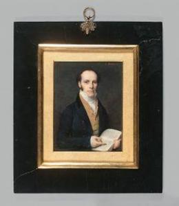 DUBOIS Frédéric 1780-1819,Portrait d'homme au livre,1818,De Maigret FR 2021-06-11