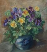DUBOIS Ingeborg B 1900-1900,Still life of daffodils and irises,Rosebery's GB 2018-02-10