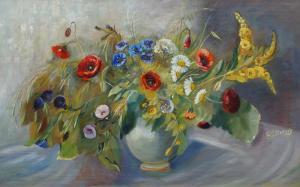 DUBOIS Ingeborg B 1900-1900,Still life of Poppies, cornflowers, daisies and wi,Rosebery's 2018-04-14