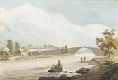 DUBOIS Jean Baptiste 1789-1849,Vue du pont Saint-Martin, le Mont-Blanc au fond,Christie's 2002-12-10