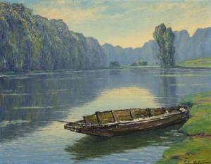 DUBOIS Jules 1864-1957,Mountain lake with rowboat,Bruun Rasmussen DK 2018-10-29