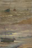 DUBOIS Jules 1864-1957,Paysages de la mer du Nord,Horta BE 2013-01-21