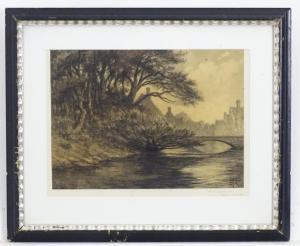DUBOIS MENANT Jules Gabriel 1855,Bruges, A view from the rive,19th century,Claydon Auctioneers 2021-08-04