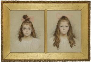 DUBOIS MENANT Jules Gabriel 1855,Portraits de deux petites filles,1898,Ader FR 2013-11-07