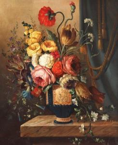 DUBOIS PILLET Albert 1845-1890,Vase with Peonies,Artmark RO 2022-05-23