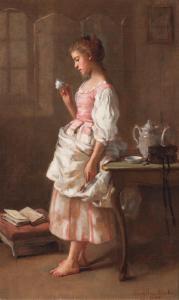 DUBOS Angèle 1844,Girl Holding a Teacup,1868,William Doyle US 2017-10-25