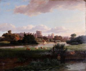 DUBOURCQ Pierre Louis,Scène pastorale en bordure de rivière sur fond de ,1846,Libert 2019-04-03