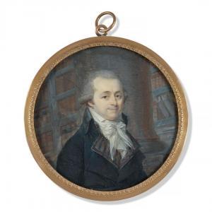 DUBOURG Augustin 1758-1800,Portrait d'homme dans sa bibliot,Artcurial | Briest - Poulain - F. Tajan 2024-03-21