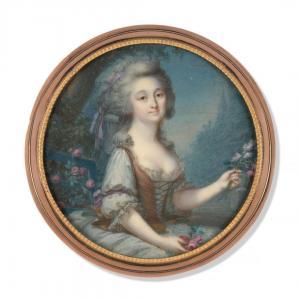 DUBOURG Augustin 1758-1800,Portrait de femme assise sur un ,Artcurial | Briest - Poulain - F. Tajan 2024-03-21