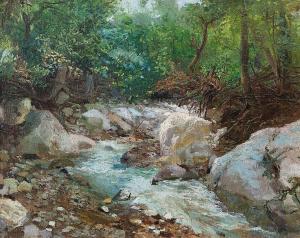 DUBOVSKOIJ Nikolaj Nikanorovich 1859-1918,Mountain stream. Stones,Sovcom RU 2022-06-07