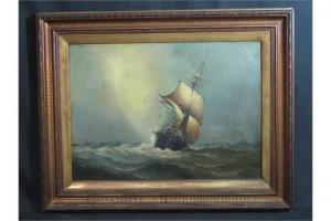 DUBREUIL C 1900-1900,SAILING VESSEL IN HEAVY SEAS,1864,Peter Francis GB 2015-05-20