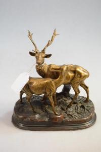 Dubucand A 1800-1900,Cerf et biche,Rops BE 2018-09-16