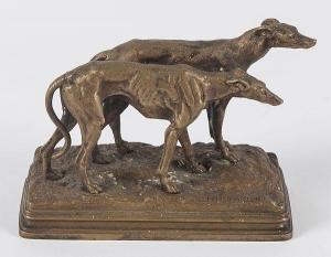 DUBUCAND Alfred 1828-1894,Bronze of two greyhounds,Pook & Pook US 2015-09-02