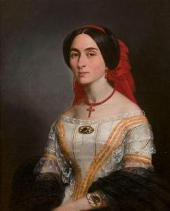 DUBUFE Claude Marie 1790-1864,Portrait d'une jeune femme portant un collier de c,Ader FR 2021-12-17