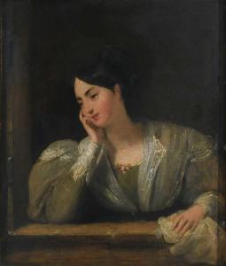 DUBUFE Claude Marie 1790-1864,Portrait of a lady leaning on a windowsill,Woolley & Wallis 2023-09-05