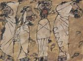 DUBUFFET Jean 1901-1985,Quatres arabes, traces de pas dans le sable,1948,Christie's GB 2013-11-13
