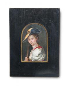 DUCAJU Dominicus 1802,Miniaturportrait einer Dame im historische,Jeschke-Greve-Hauff-Van Vliet 2018-03-23