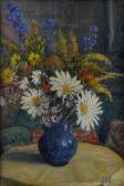 DUCHAJOVÁ ŠVEHLOVÁ ŽELA 1880-1955,Váza s kvetmi na stole,1920,Soga SK 2010-06-08