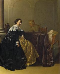 DUCK Jacob 1600-1667,Interieur with two women,c.1630,im Kinsky Auktionshaus AT 2017-10-18