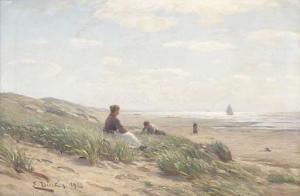 DUCKER Eugen Gustav 1841-1916,Figures on a beach,1903,Christie's GB 2001-03-22