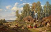 DUCKER Eugen Gustav,Landscape with Estonian Farmhouse in Midsummer,1862,Palais Dorotheum 2015-04-23