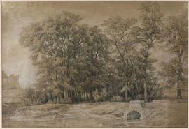 DUCLAUX Jean Antoine,Bois de chênes et petit pont en pierre, à Vourles,Conan-Auclair 2021-07-08
