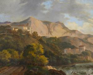 DUCLERE Teodoro 1812-1867,Paesaggio montano con case,Capitolium Art Casa d'Aste IT 2023-12-13