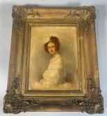 Ducluzeau Marie Adélaide 1787-1849,Portrait de jeune fille à la robe blanche,1835,Osenat 2024-03-30