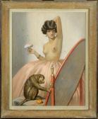 DUCOURANT L 1900-1900,Jeune Femme au Singe,Galerie Moderne BE 2012-05-15