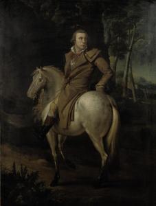 Joseph François Ducq - Portrait Of A Young Man On Horseback In A Wooded Landscape