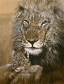 DUCROT jean paul 1966,Lion et lionceau,Pays de Fayence FR 2011-06-12