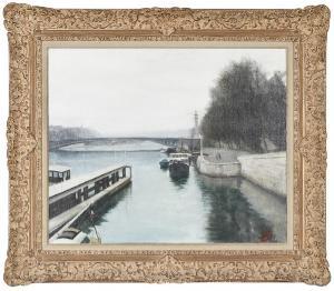DUCROT jean paul 1966,View of the Seine,Brunk Auctions US 2018-07-13