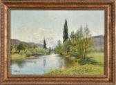 DUCROT Victor 1852-1912,Paysage à la rivière,Conan-Auclair FR 2022-01-25