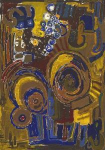 DUDA Fritz 1904-1991,Abstrakte Komposition,1952,Galerie Bassenge DE 2015-11-28