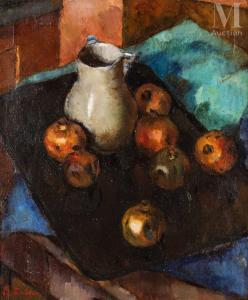 DUDA Miron 1893-1950,Pommes et pichets sur une table,Millon & Associés FR 2022-05-11