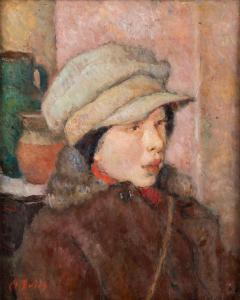 DUDA Miron 1893-1950,Portrait of the girl in a cap,Desa Unicum PL 2020-12-17