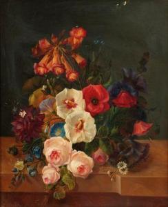 DUDAN Gabriel Dominique 1800-1800,Bouquet de roses, coquel,1854,AuctionArt - Rémy Le Fur & Associés 2022-10-06