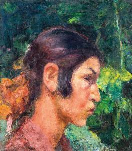 DUDAS Jeno 1902-1991,Leány portré,Nagyhazi galeria HU 2022-05-26