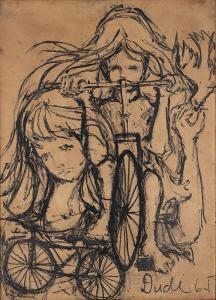 DUDI MAIA ROSA,Meninas e Bicicleta,1961,Escritorio de Arte BR 2022-05-17