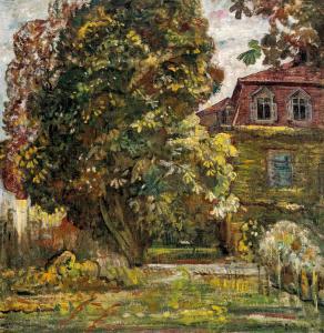 DUDITS Andor 1866-1944,Chestnut tree in the park,Nagyhazi galeria HU 2021-02-23